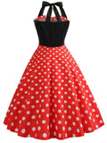 Special Red 1950s Polka Dot Bow Dress