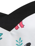 White 1950s Dinosaurs Strap Dress