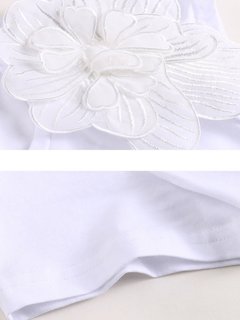 2PCS 1950s White Tops And Striped Skirt Set