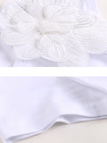2PCS 1950s White Tops And Striped Skirt Set