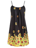 2PCS Front Knot Cardigan Sunflower Strap Dress