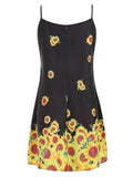 2PCS Front Knot Cardigan Sunflower Strap Dress