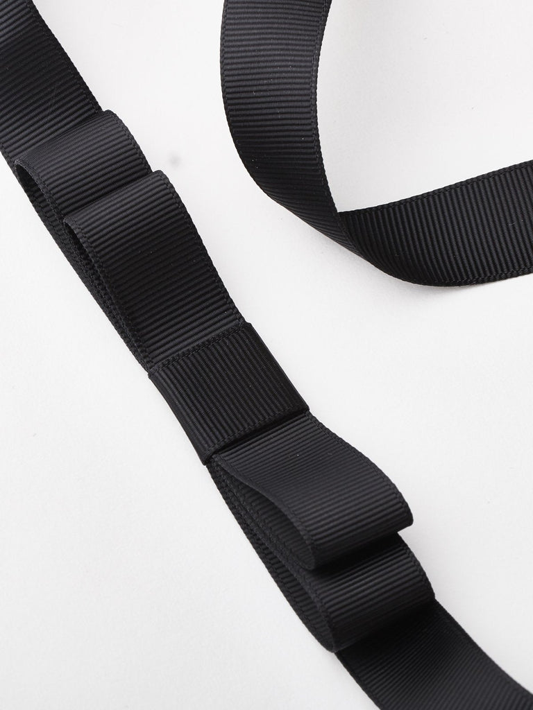 Black 1950s Belted Off Shoulder Lace Dress