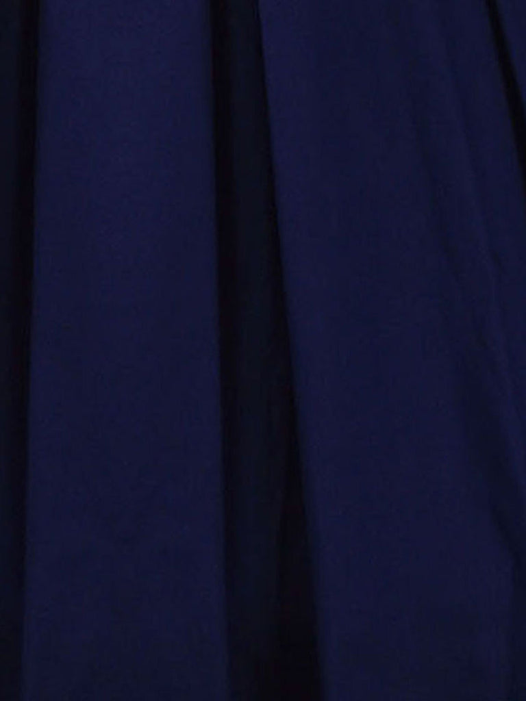 Navy Blue 1950s Lace Up Swing Dress