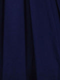 Navy Blue 1950s Lace Up Swing Dress