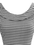 Gray 1950s Plaid Swing Dress