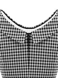 Gray 1950s Plaid Swing Dress