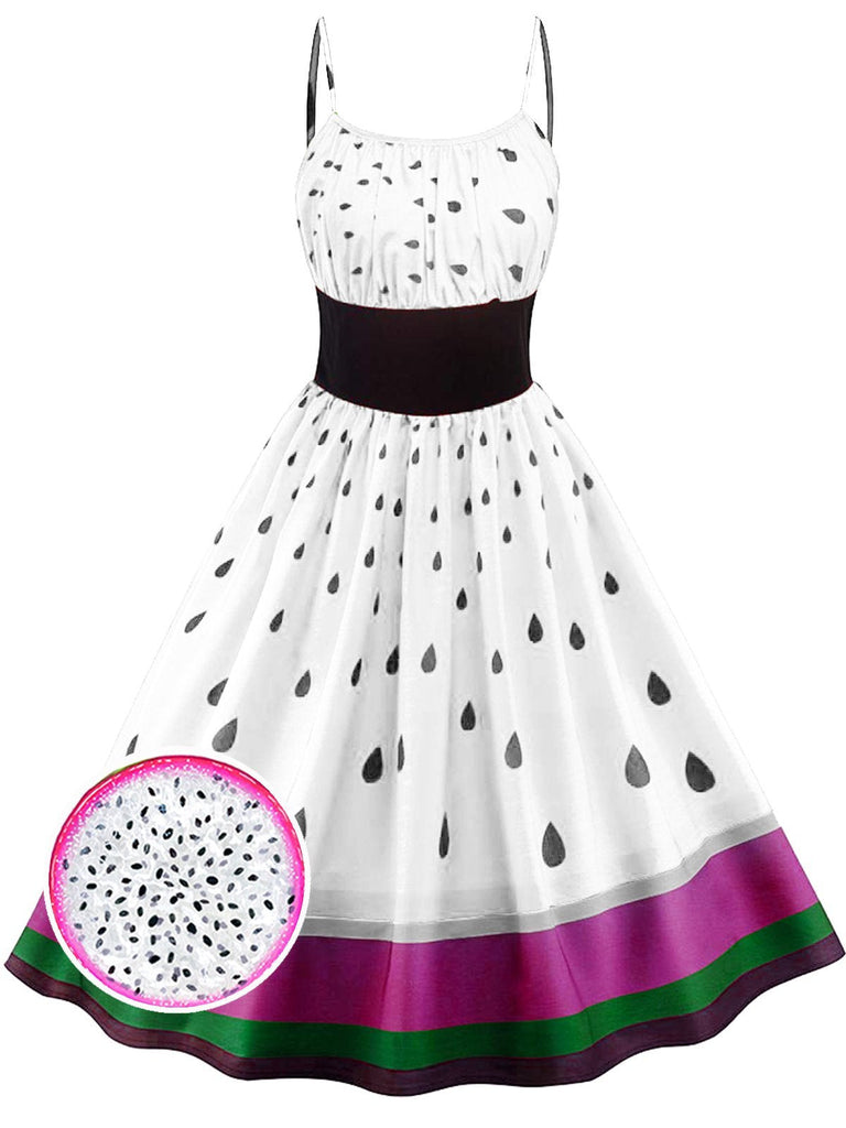 1950s Fruit Watermelon Swing Dress