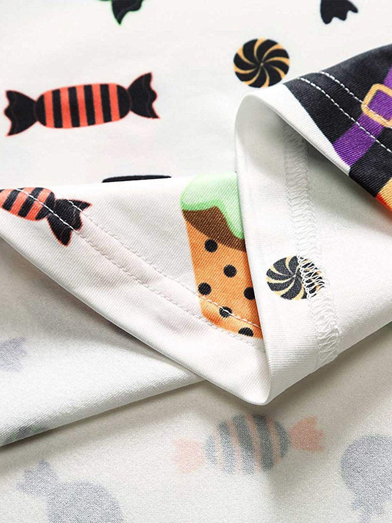 White 1950s Halloween Pumpkin Flared Dress
