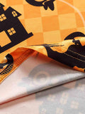 Orange 1950s Halloween Owl Flared Dress