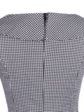 Grey 1950s Plaid Patchwork Swing Dress