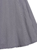 Grey 1950s Plaid Patchwork Swing Dress