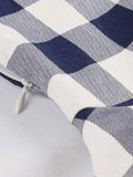 Special Blue White 1950s Pockets Plaid Dress