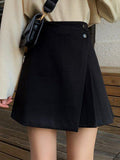 High Waist Casual Women Short Skirts Summer Black All-match Irregular A-line Mini Skirt