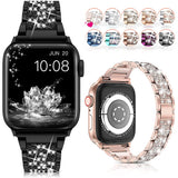 Diamond Strap for Apple Watch Band 7 6 41mm 45mm 38/42mm 40/44mm Women's Jewelry Metal Bracelet for iWatch Series 7 SE 5 3 Bands