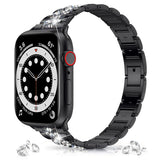 Diamond Strap for Apple Watch Band 7 6 41mm 45mm 38/42mm 40/44mm Women's Jewelry Metal Bracelet for iWatch Series 7 SE 5 3 Bands