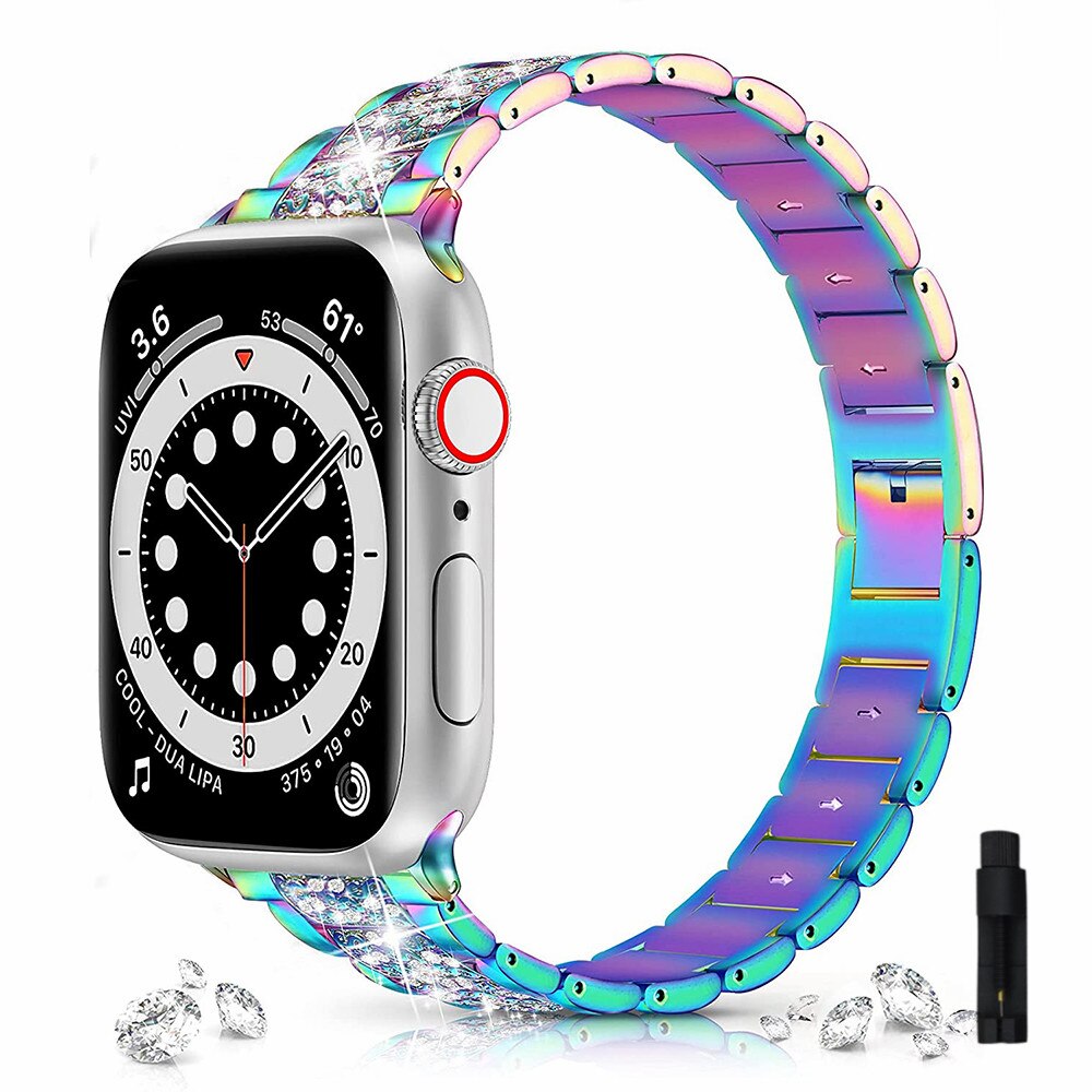 Diamond Strap for Apple Watch Band 7 6 41mm 45mm 38/42mm 40/44mm Women's Jewelry Metal Bracelet for iWatch Series 7 SE 5 3 Bands