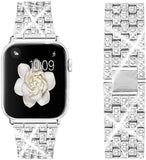 Diamond Strap for Apple Watch Band 7 6 41mm 45mm 38/42mm 40/44mm Jewelry Metal Bracelet Belt for iWatch Series SE 5 3 Wristbands