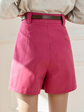 High Waist Casual Women Comfortable Cotton Solid Color All-matched Loose Short Pants