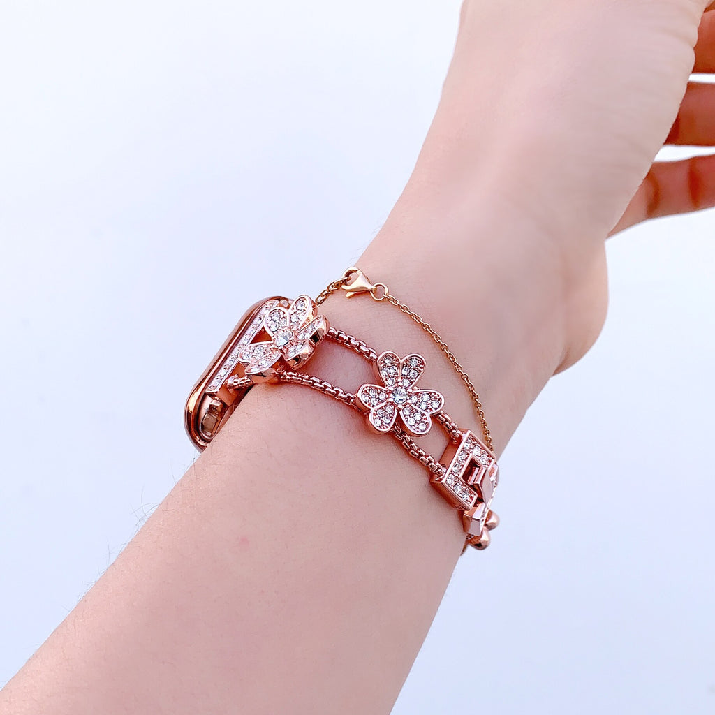Diamond Steel Strap for Apple Watch Band 42mm 38mm Women Jewelry Wristband Bracelet for IWatch 40mm 44mm 41mm Series 7 6 SE 5 4