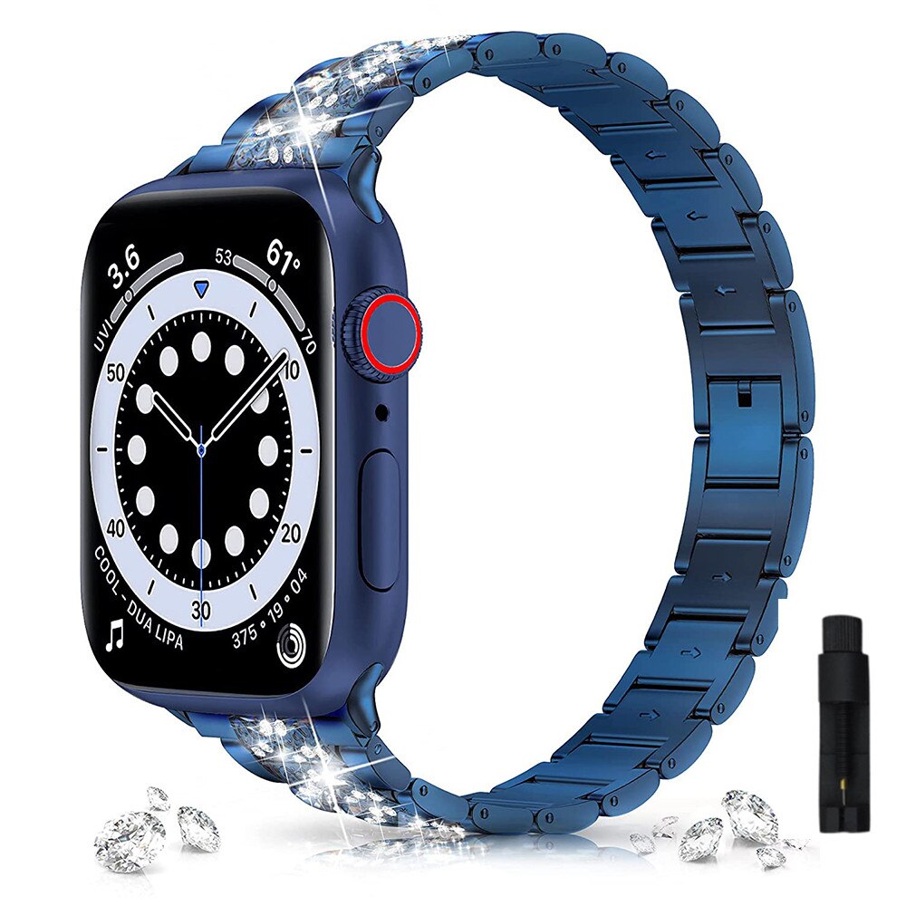 Diamond Strap for Apple Watch Band 7 6 41mm 45mm 38/42mm 40/44mm Women's Jewelry Metal Bracelet for iWatch Series 7 SE 5 3 Bands