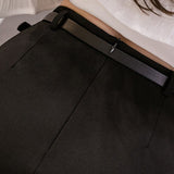 Women High Waist Spring Office Style All-match Elegant Slim Ladies Knee-length Pencil Skirt With Belts