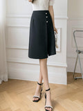 High Waist Elegant Women Korean Style All-match Office Lady Knee-length A-line Skirts
