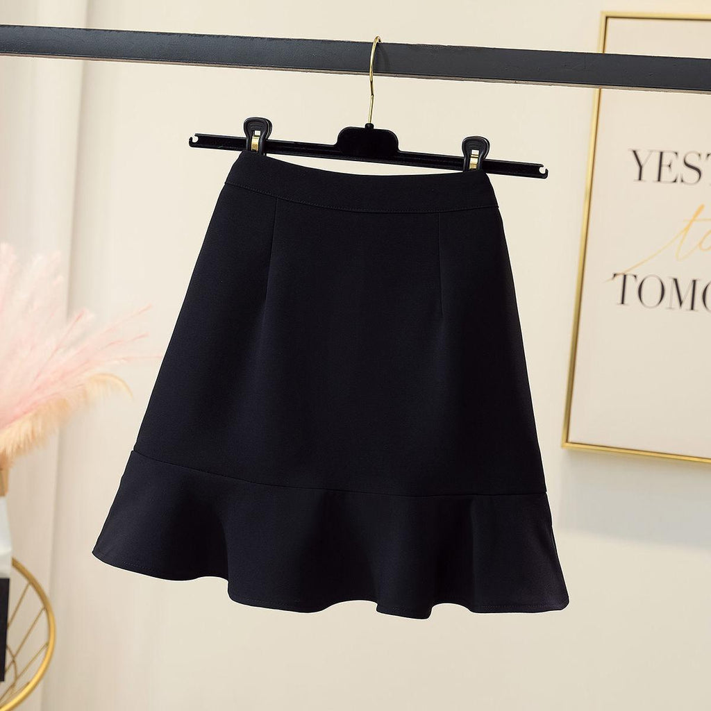 High Street Elegant Women Fishtail Skirt Summer Korean Style High Waist Wrap Hip Mini Short Skirt