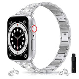 Diamond Strap for Apple Watch Band 7 6 41mm 45mm 38/42mm 40/44mm Women's Jewelry Metal Bracelet for iWatch Series 7 SE 5 3 Bands