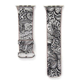 Apple Watch Band Elegant Floral Printed Leather Loop Watchband