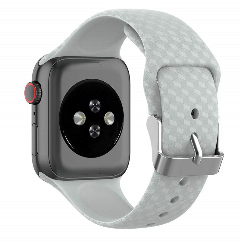 3D Texture Strap for Apple watch band 44mm 40mm Sport Silicone belt watchband bracelet iWatch 38mm 42mm series 3 4 5 se 6 band