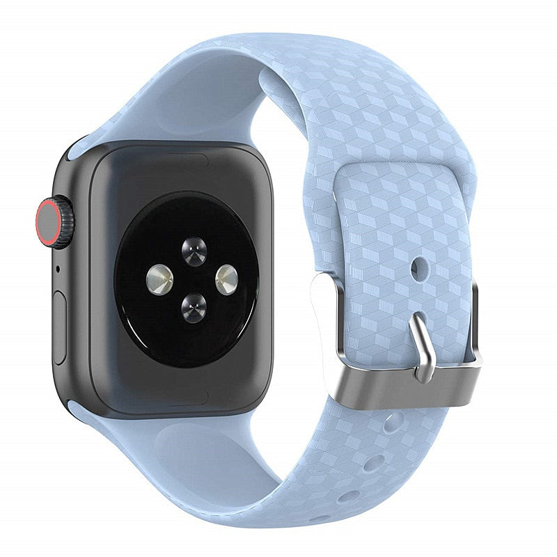 3D Texture Strap for Apple watch band 44mm 40mm Sport Silicone belt watchband bracelet iWatch 38mm 42mm series 3 4 5 se 6 band