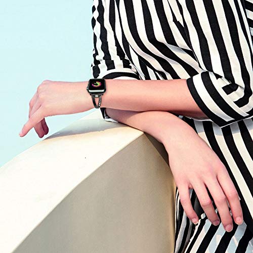 316L Stainless steel band For Apple Watch 44mm 40mm 38mm 42mm Metal Rhinestone watchband bracelet iWatch series 3 4 5 se 6 strap