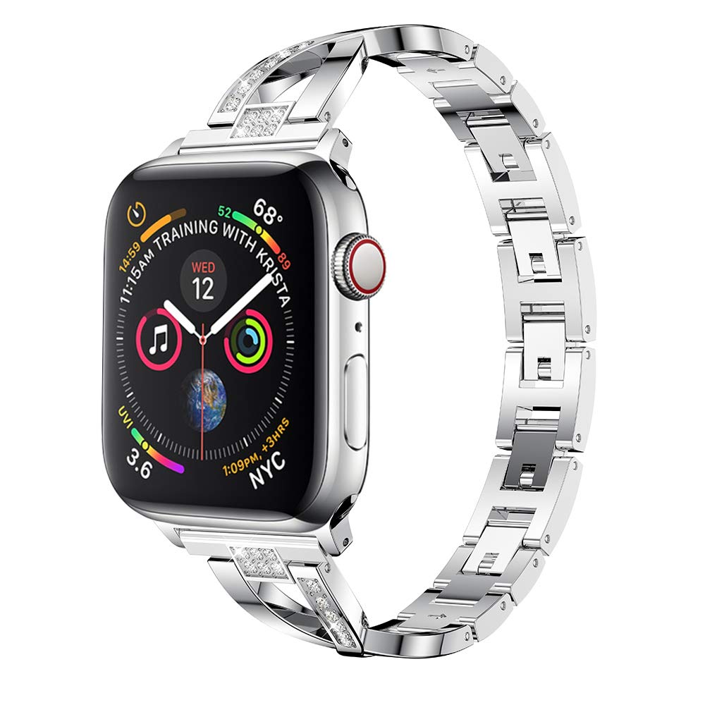 316L Stainless steel band For Apple Watch 44mm 40mm 38mm 42mm Metal Rhinestone watchband bracelet iWatch series 3 4 5 se 6 strap