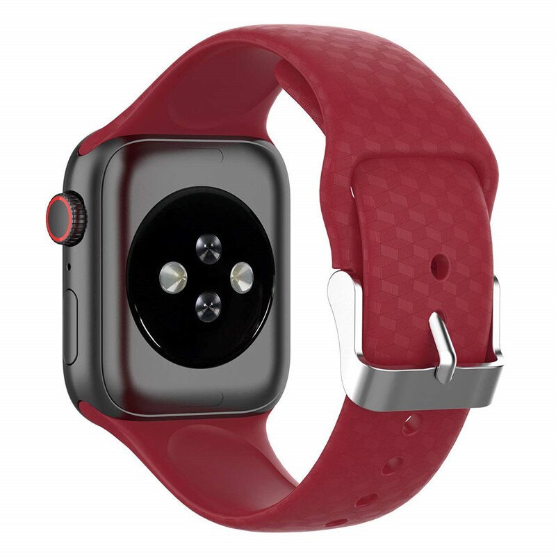 3D Texture Strap for Apple watch band 44mm 40mm Sport Silicone belt watchband bracelet iWatch 38mm 42mm series 3 4 5 se 6 band