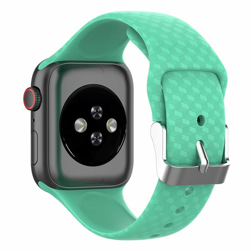 3D Texture Strap for Apple watch band 44mm 40mm Sport Silicone belt watchband bracelet iWatch 38mm 42mm series 3 4 5 se 6 band