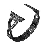 316L Stainless steel band For Apple Watch 44mm 40mm 38mm 42mm Metal Rhinestone watchband bracelet iWatch series 3 4 5 se 6 strap