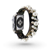 Pearl Beads Camouflage Apple Watch Band Stretch Watch Band Elastic Nylon watch Band 38mm 42mm Apple watch scrunchies