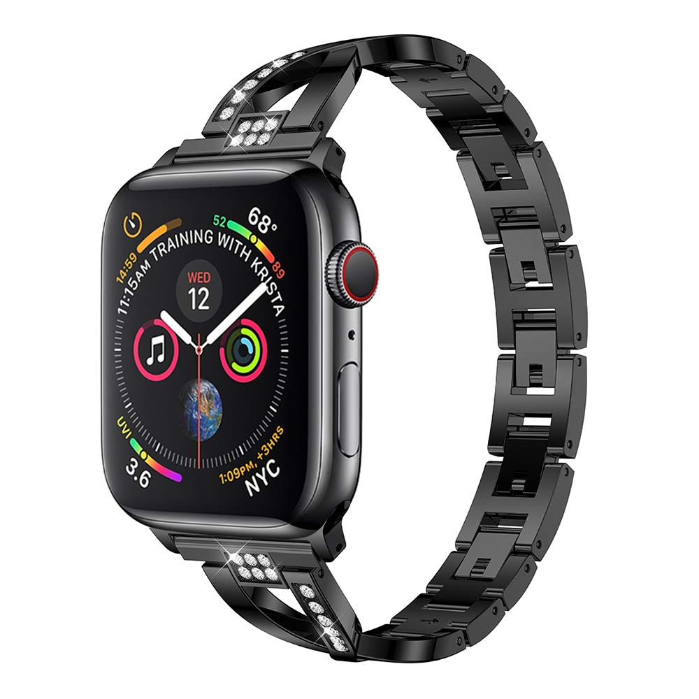 316L Stainless steel band For Apple Watch 44mm 40mm 38mm 42mm Metal Rhinestone watchband bracelet iWatch series 3 4 5 se 6 strap
