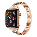 316L Stainless steel band For Apple Watch 44mm 40mm 38mm 42mm Metal Rhinestone watchband bracelet iWatch series 3 4 5 se 6 strap