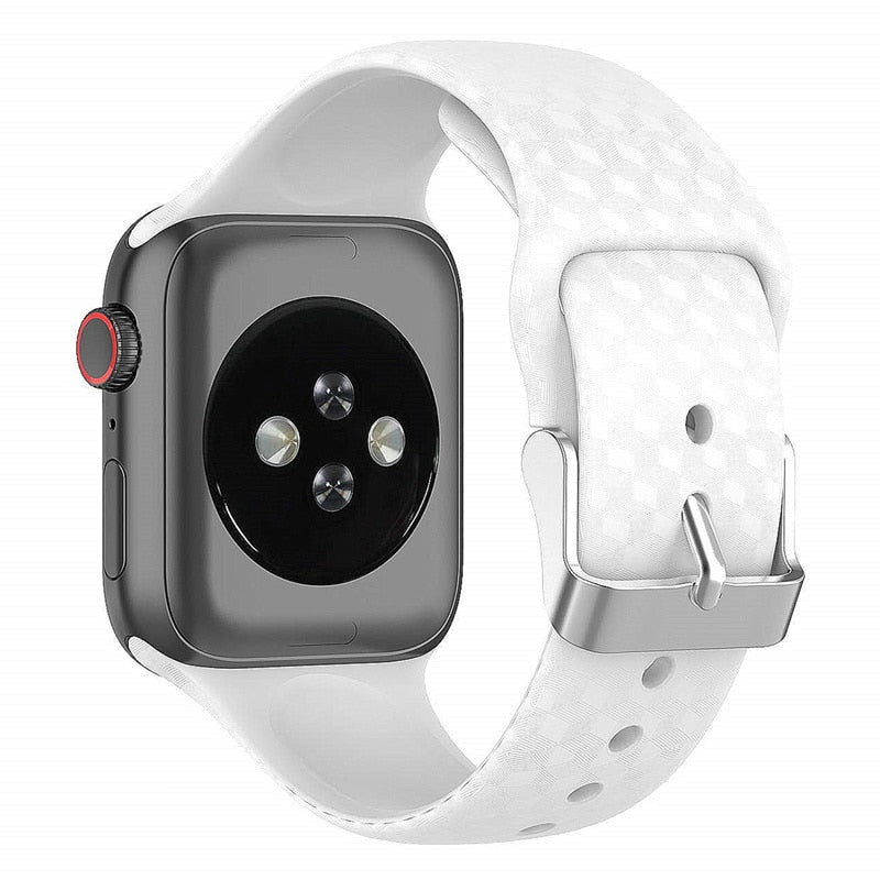 3D Texture Strap for Apple watch band 44mm 40mm Sport Silicone belt watchband bracelet iWatch 38mm 42mm series 3 4 5 se 6 band