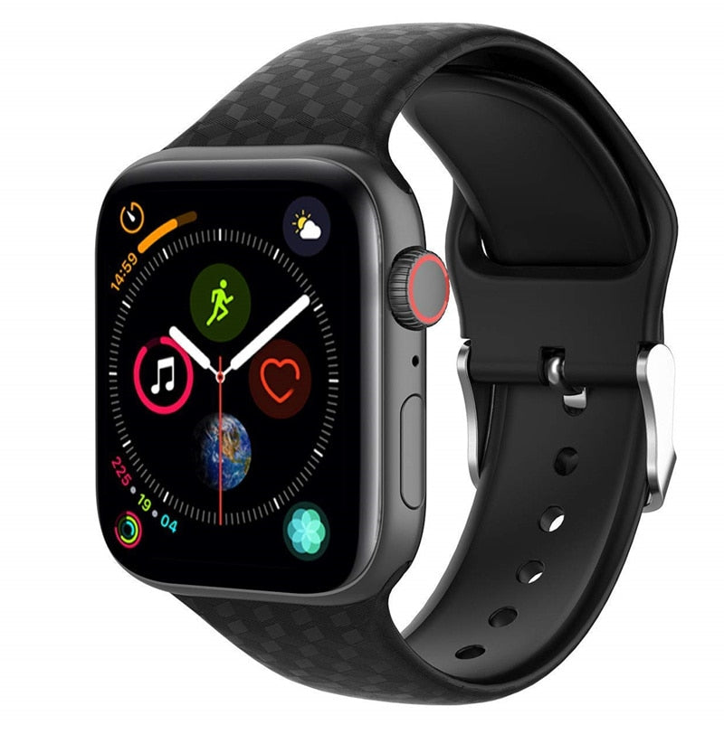 3D Texture Strap for Apple watch band 44mm 40mm Sport Silicone belt watchband bracelet iWatch 38mm 42mm series 3 4 5 se 6 band