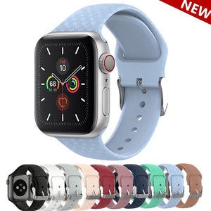 3D Texture Strap for Apple watch band 44mm 40mm Sport Silicone belt watchband bracelet iWatch 38mm 42mm series 3 4 5 se 6 band
