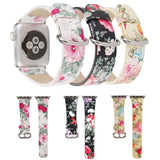 Accessories Apple Watch band Strap, Chinese Ink Painting Flower Vegan Leather,  44mm/ 40mm/ 42mm/ 38mm Wristband for iWatch Series 1 2 3 4