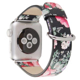 Accessories Apple Watch band Strap, Chinese Ink Painting Flower Vegan Leather,  44mm/ 40mm/ 42mm/ 38mm Wristband for iWatch Series 1 2 3 4