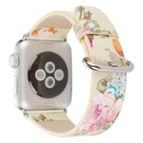 Accessories Apple Watch band Strap, Chinese Ink Painting Flower Vegan Leather,  44mm/ 40mm/ 42mm/ 38mm Wristband for iWatch Series 1 2 3 4