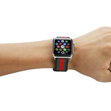 Accessories Apple Watch Band Strap Striped Nylon & Leather, Fits Series  44mm/ 40mm/ 42mm/ 38mm  iwatch Series 1 2 3 4