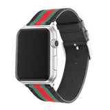 Accessories Apple Watch Band Strap Striped Nylon & Leather, Fits Series  44mm/ 40mm/ 42mm/ 38mm  iwatch Series 1 2 3 4