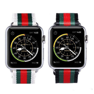 Accessories Apple Watch Band Strap Striped Nylon & Leather, Fits Series  44mm/ 40mm/ 42mm/ 38mm  iwatch Series 1 2 3 4