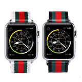 Accessories Apple Watch Band Strap Striped Nylon & Leather, Fits Series  44mm/ 40mm/ 42mm/ 38mm  iwatch Series 1 2 3 4